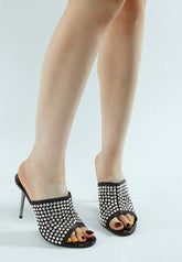 Farasha AB Rhinestone Slip-On Stiletto Heels Sandals, Heeled Sandals, $ 99.99, A Moment Of Now™